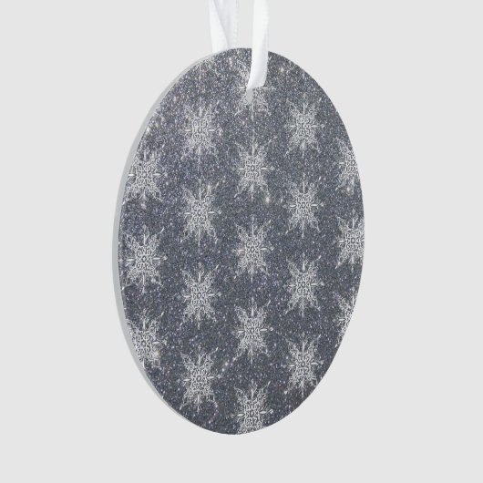 Glitter en sneeuwvlokken ornament (voorkant)