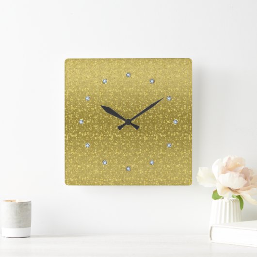 Glitter en Sparkles 2 Vierkante Klok (Huis)