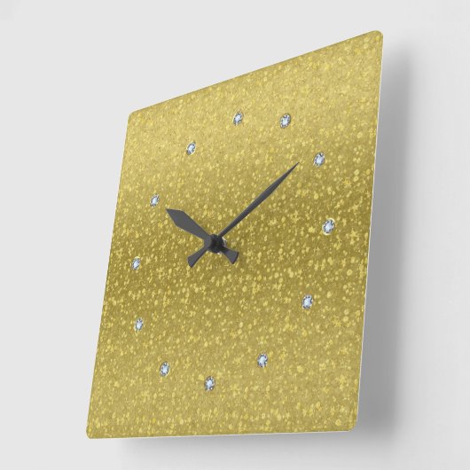 Glitter en Sparkles 2 Vierkante Klok (Hoek)