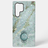 Glitter en Sparkles Gold en Green Samsung Galaxy Hoesje (Achterkant)