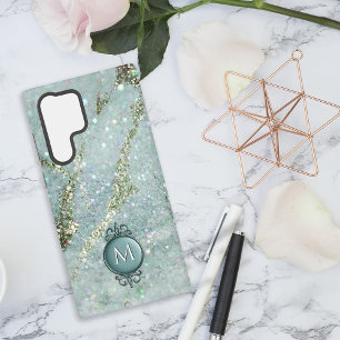 Glitter en Sparkles Gold en Green Samsung Galaxy Hoesje