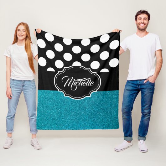 Glitter en Stippen Fleece Deken (In situ)