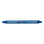 Glitter en Stripes Blauwe Inkt Pen (Voorkant)