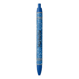 Glitter en Stripes Blauwe Inkt Pen