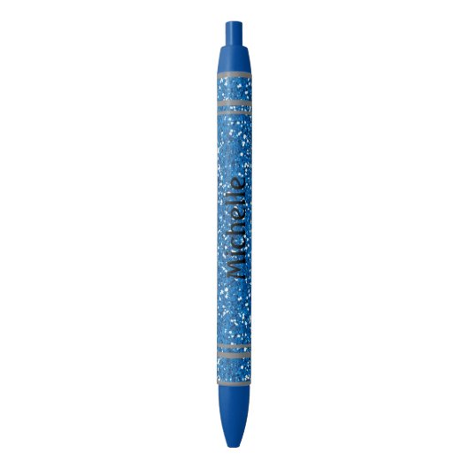 Glitter en Stripes Blauwe Inkt Pen (Voorkant Verticaal)
