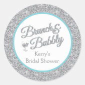 Glitter en Turquoise Vrijgezellenfeest Stickers (Voorkant)