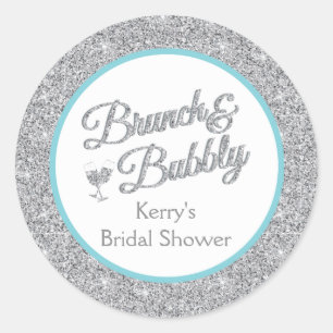 Glitter en Turquoise Vrijgezellenfeest Stickers