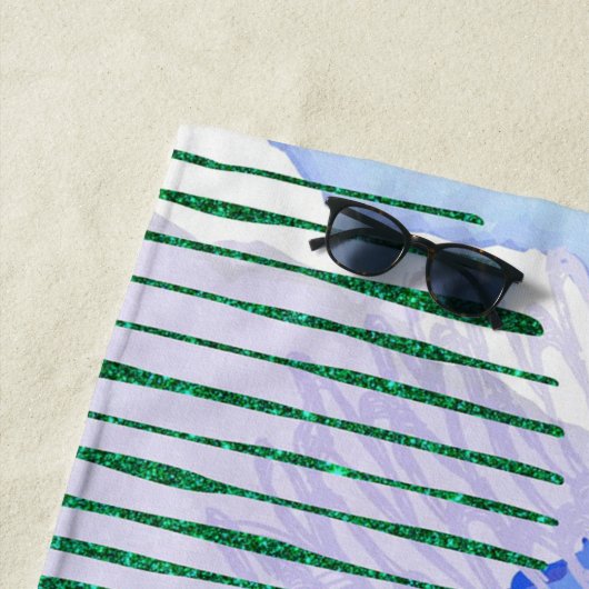 Glitter en Waterverf ontwerp Strandlaken (In situ)