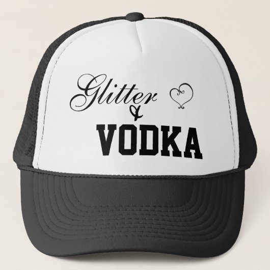 Glitter en wodka trucker pet (Voorkant)