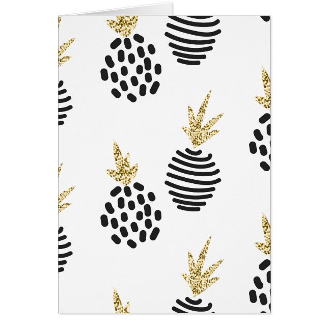 Glitter en zwarte abstracte ananassen. (Voorkant)