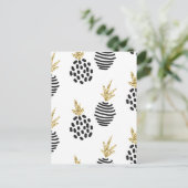 Glitter en zwarte abstracte ananassen. briefkaart (Staand voorkant)