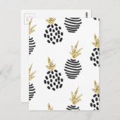 Glitter en zwarte abstracte ananassen. briefkaart (Voorkant / Achterkant)