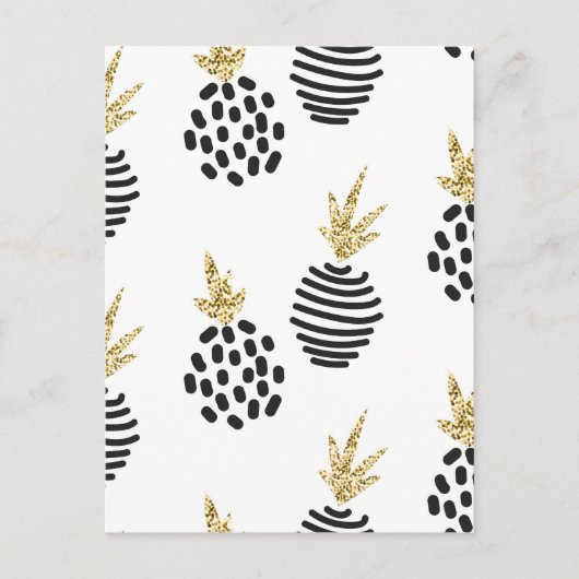 Glitter en zwarte abstracte ananassen. briefkaart (Voorkant)