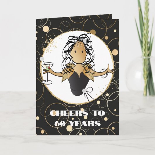Glitter Enige Leeftijd Etnische 60e Verjaardag Kaa Kaart (Voorkant)
