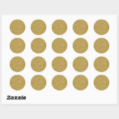 Glitter Envelope Gold Faux Ronde Sticker (Vel)
