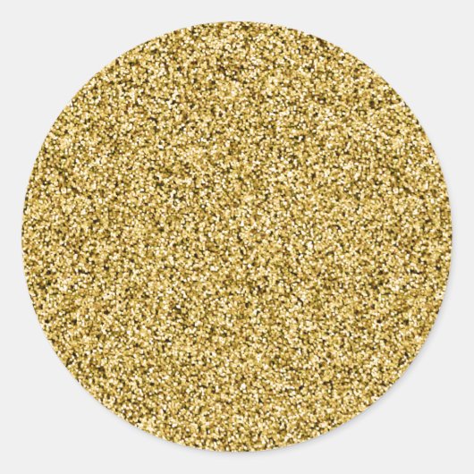 Glitter Envelope Gold Faux Ronde Sticker (Voorkant)