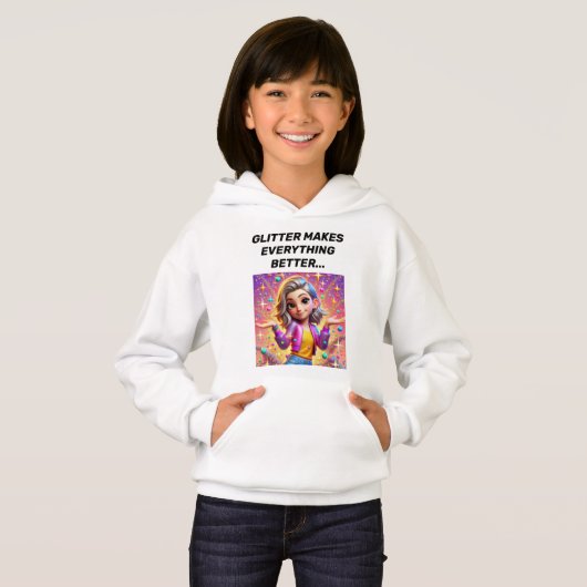 Glitter Explosion Sassy Hoodie Design. (Voorkant volledig)