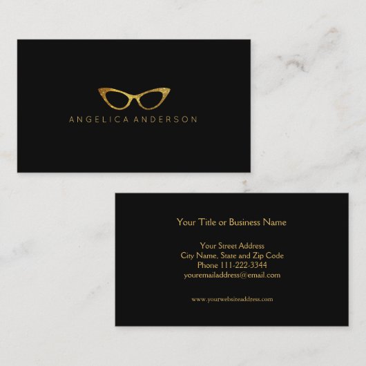 Glitter Eye Glasses Visitekaartje (Voorkant / Achterkant)