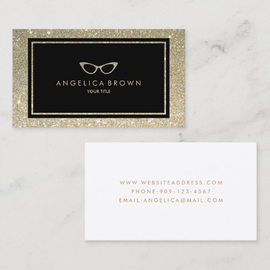 Glitter Eye Glasses Visitekaartje (Voorkant / Achterkant)
