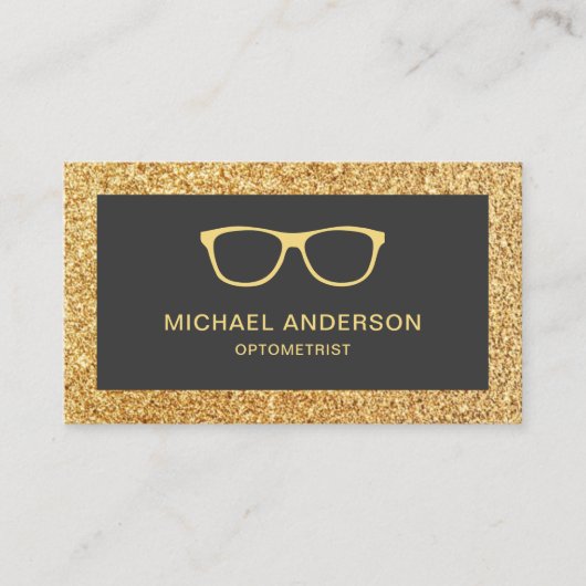 Glitter Eyeglasses Oogdokter Optometrist Visitekaartje (Voorkant)
