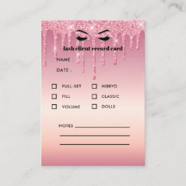 Glitter Eyelash Extension Client Consultation Visitekaartje