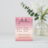 Glitter Eyelash Extension Client Consultation Visitekaartje (Staand voorkant)