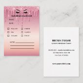 Glitter Eyelash Extension Client Consultation Visitekaartje (Voorkant / Achterkant)