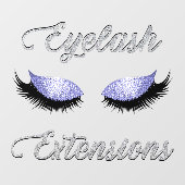 Glitter Eyelash Extensions Business Front Raamsticker (Vel)