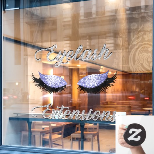 Glitter Eyelash Extensions Business Front Raamsticker (Cafe Raam)