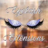 Glitter Eyelash Extensions Business Front Raamsticker (Vel 2)