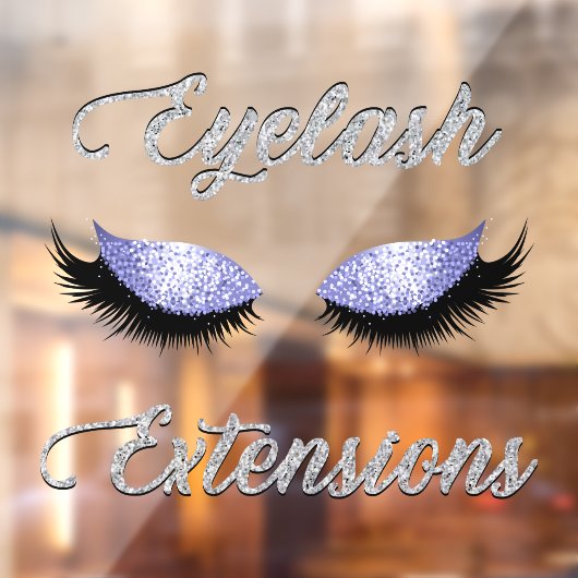 Glitter Eyelash Extensions Business Front Raamsticker (Vel 2)