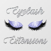 Glitter Eyelash Extensions Business Front Raamsticker (Vel)