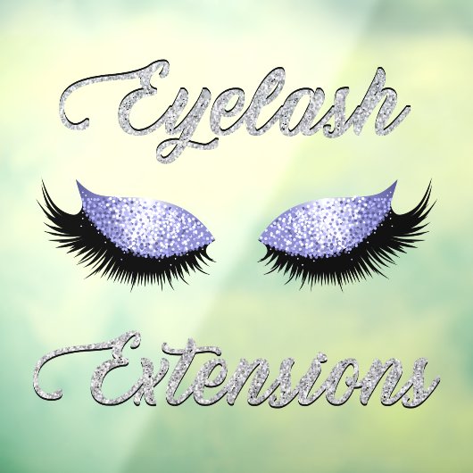 Glitter Eyelash Extensions Business Front Raamsticker (Vel 3)