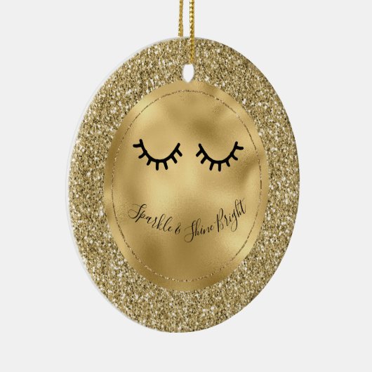 Glitter Eyelashes Keramisch Ornament (Rechts)