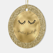 Glitter Eyelashes Keramisch Ornament (Links)