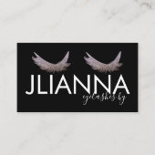 Glitter Eyelashes Salon Black White Visitekaartje (Voorkant)