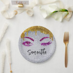 Glitter Eyes Birthday 18th | 21e | 30e | 50e Papieren Bordje<br><div class="desc">Je krijgt een paar unieke papieren borden voor je verjaardagsfeest. De papieren borden worden geleverd met de goudglitterstijl en het is mijn BIRTHDAY Lettering in rood. Er is ook ruimte voor aanpassing zodat de papieren borden er speciaal uitzien voor je verjaardag.</div>