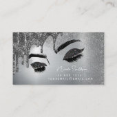 Glitter Eyes geborsteld Metal Makeup Artist Silver Visitekaartje (Achterkant)