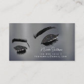 Glitter Eyes geborsteld Metal Makeup Artist Silver Visitekaartje (Achterkant)