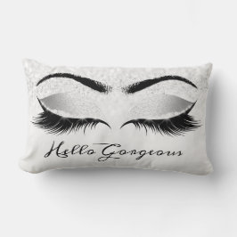 Glitter Eyes Makeup Lashes Silver Grey Pray Kussen