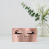 Glitter Eyes Rose Gold Metallic Lash Extension Visitekaartje (Staand voorkant)