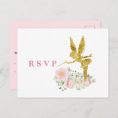 glitter faire call rsvp uitnodiging briefkaart (Voorkant / Achterkant)