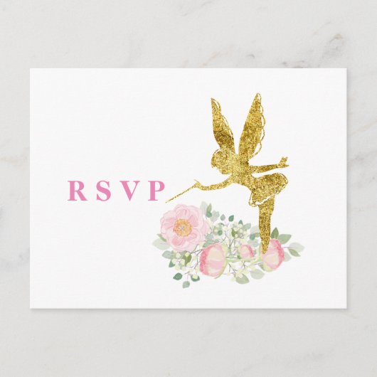 glitter faire call rsvp uitnodiging briefkaart (Voorkant)