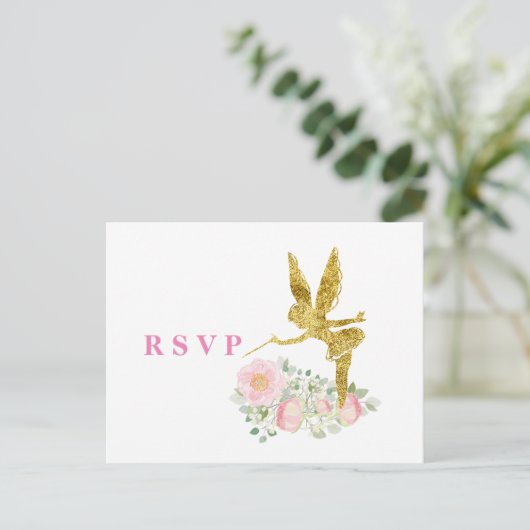 glitter faire call rsvp uitnodiging briefkaart (Staand voorkant)