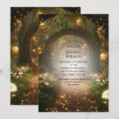 Glitter Fairy Tale Enchanted Forest Baby shower Kaart (Voorkant / Achterkant)