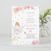 Glitter Fairy Verjaardag uitnodiging (Staand voorkant)