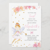 Glitter Fairy Verjaardag uitnodiging (Voorkant / Achterkant)