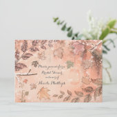 Glitter Fall Leaves Golden Autumn Invitations Kaart (Staand voorkant)