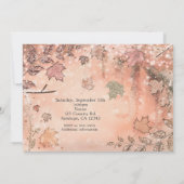Glitter Fall Leaves Golden Autumn Invitations Kaart (Achterkant)
