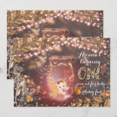 Glitter Fall Leaves Invitation Kaart (Voorkant / Achterkant)